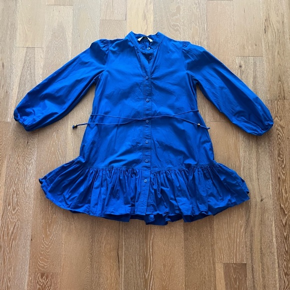 Zara Vibrant Blue women’s Dress with Ruffle Hem gently worn - Picture 3 of 12